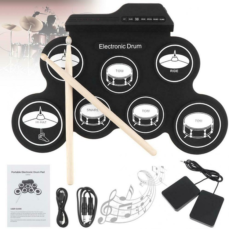 Musical Instrument Set - Drum Pad Silikon Berkualitas Tinggi, Kit