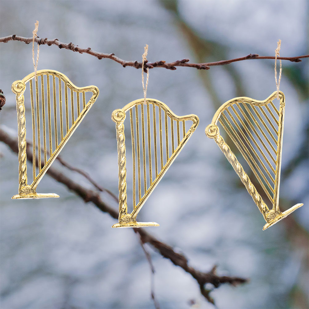 Musical Instrument Xmas Ornaments - 15Pcs Ornamen Gantung Harpa Miniatur Natal,