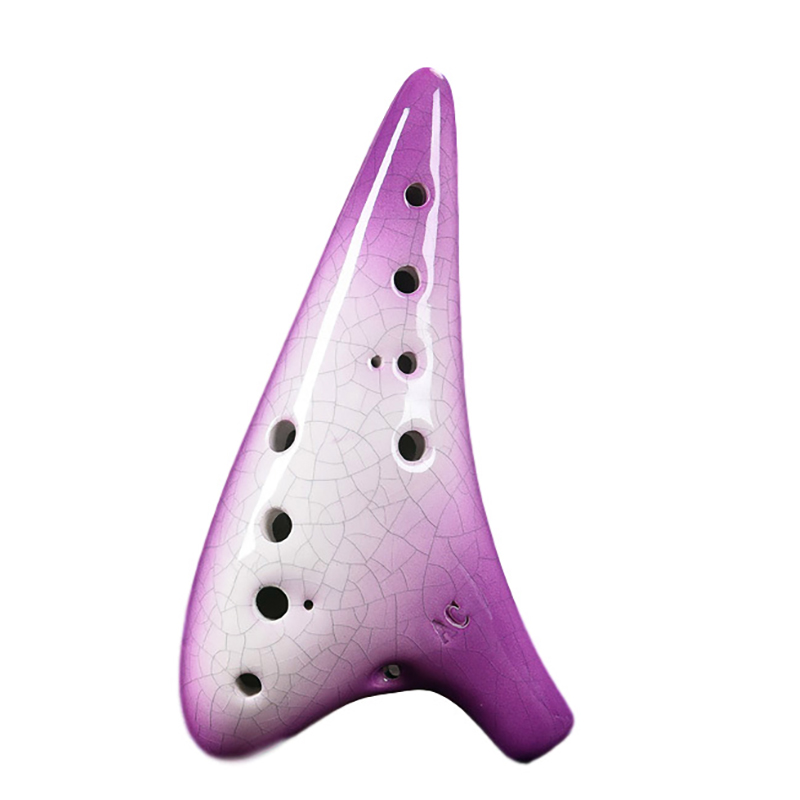 Musical Instrument Zelda - Ungu Keramik Ocarina 12 Lubang Alto