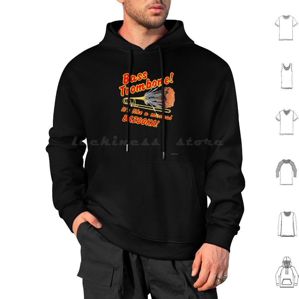 Musical Instrument Bazooka - Bass Trombone Musical Bazooka Hoodies Lengan