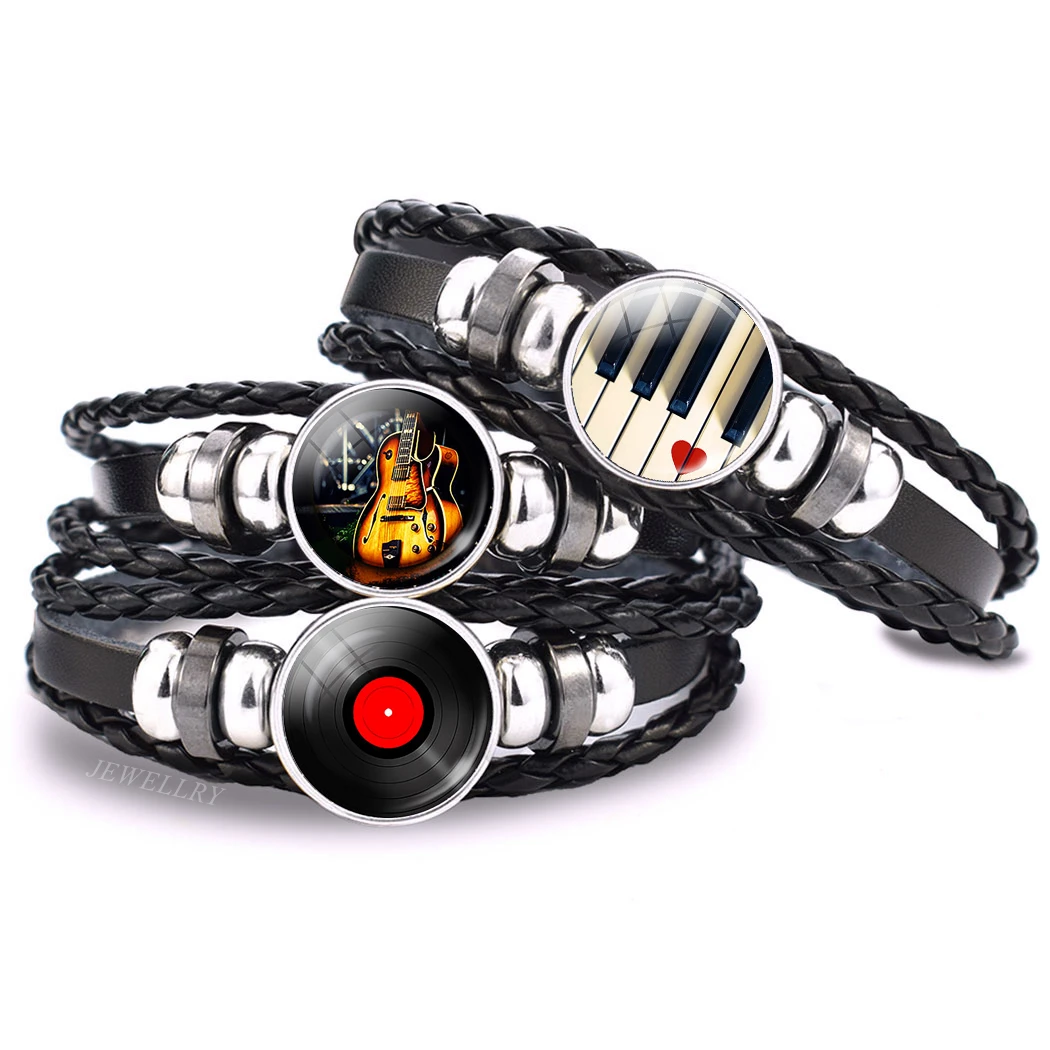 Musical Instrument Glass - Catatan Musik Gelang Vintage Biola Piano