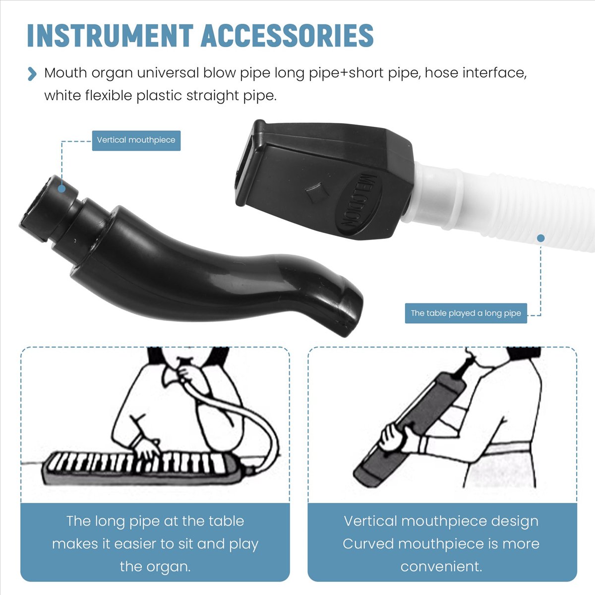 Musical Instrument Melodica - ABST Selang Fleksibel untuk Pianica, Aksesoris