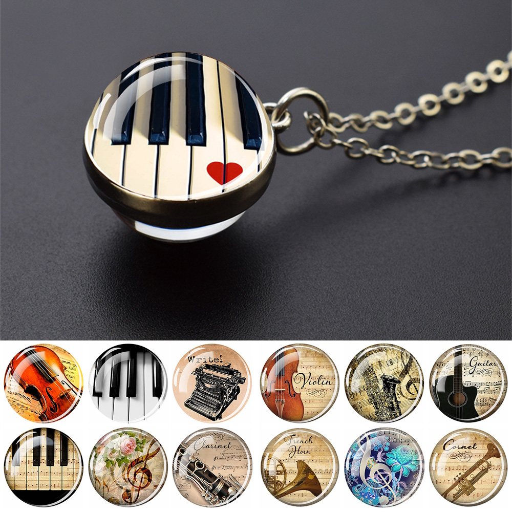 Musical Instrument Glass - Alat Musik Kalung Piano Gitar Klarinet