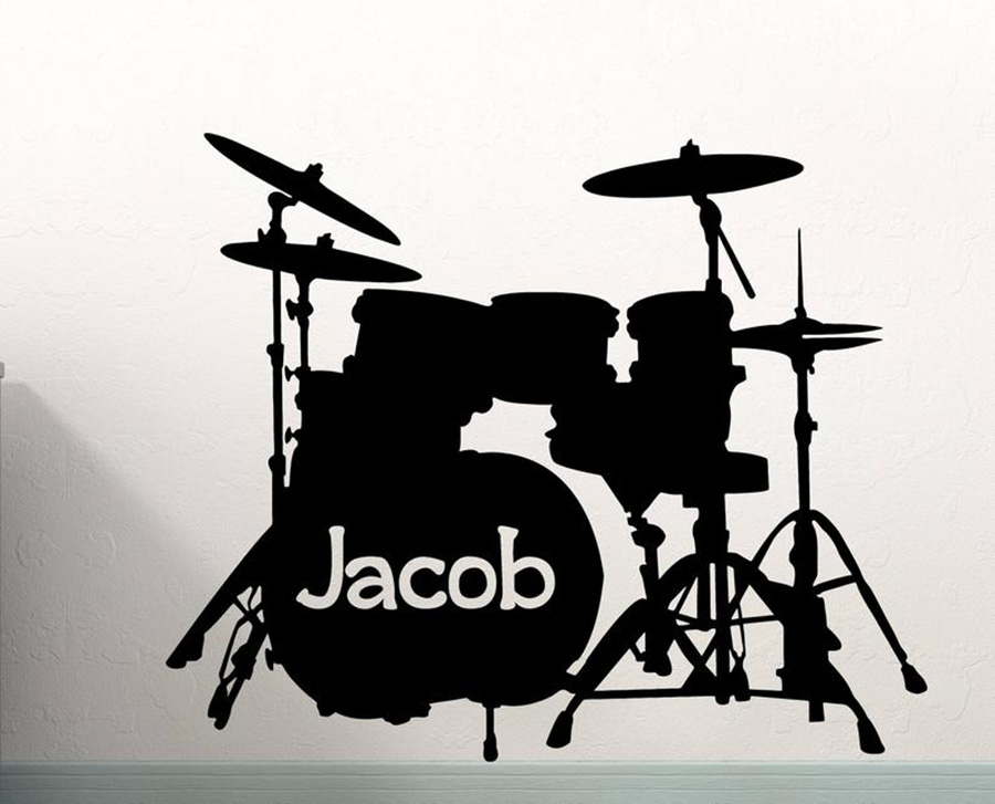 Musical Instrument And Name - Drum Set Dinding Kustom Nama Alat