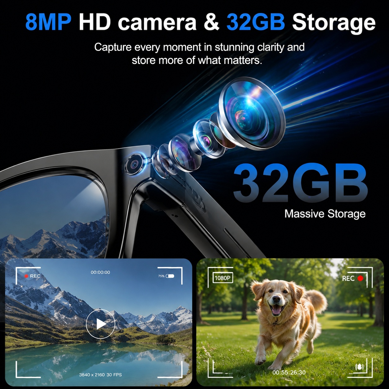 Kacamata Pintar Kamera HD 8MP  - Musical Instrument Glass ulasan dan harga
