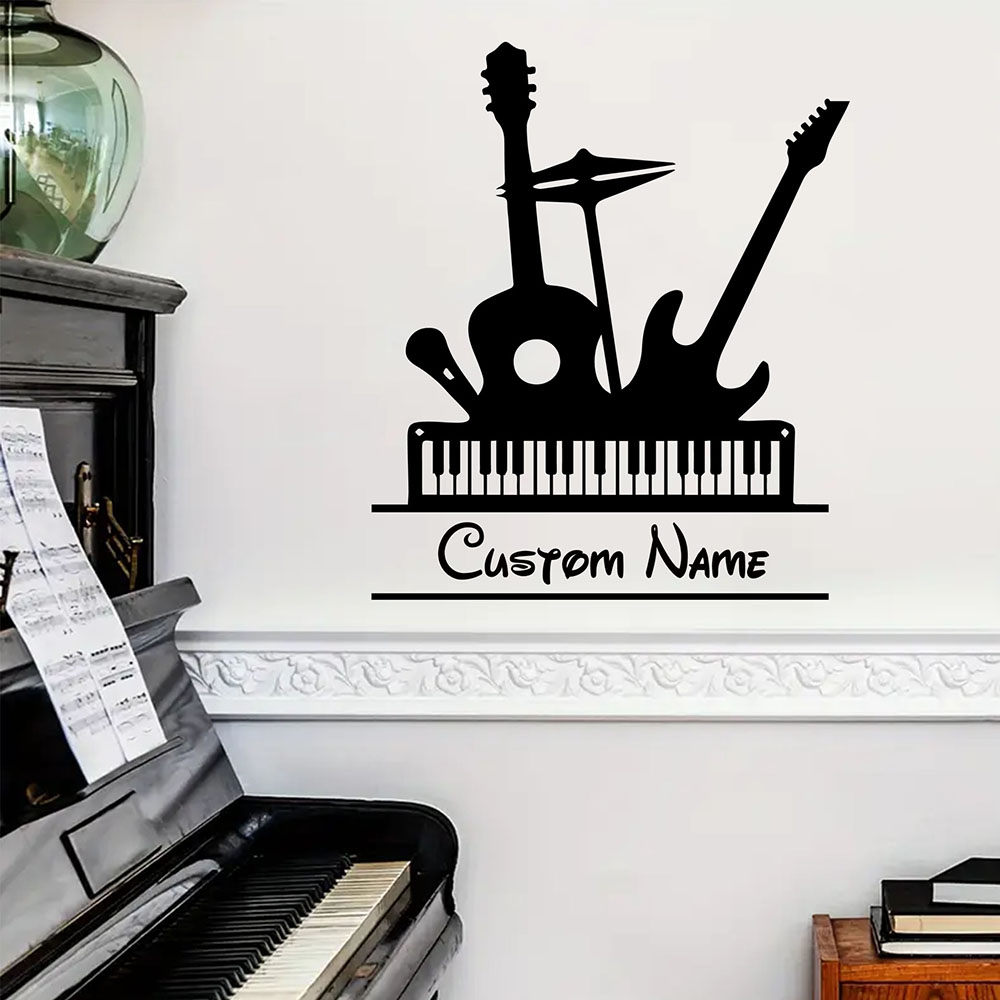 1 Buah Stiker Dinding Nama Kus - Musical Instrument And Name ulasan dan harga