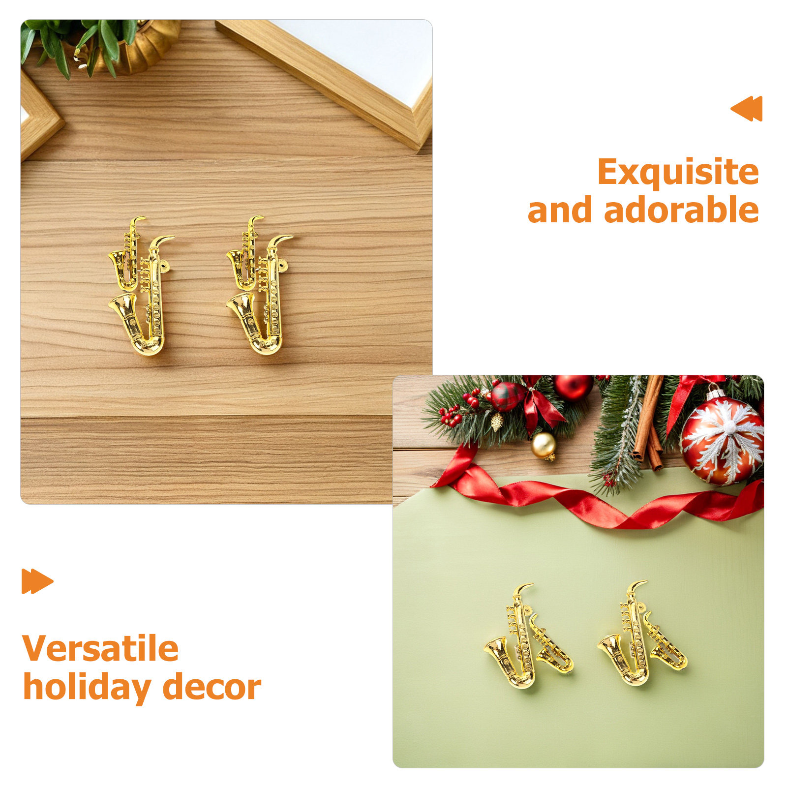 40 Buah Hiasan Natal Saksofon  - Musical Instrument Xmas Ornaments ulasan dan harga