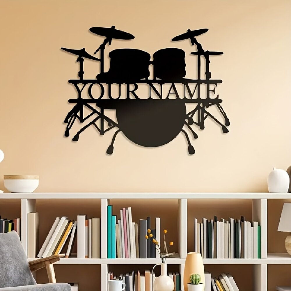 Papan Seni Dinding Logam Set D - Musical Instrument And Name ulasan dan harga