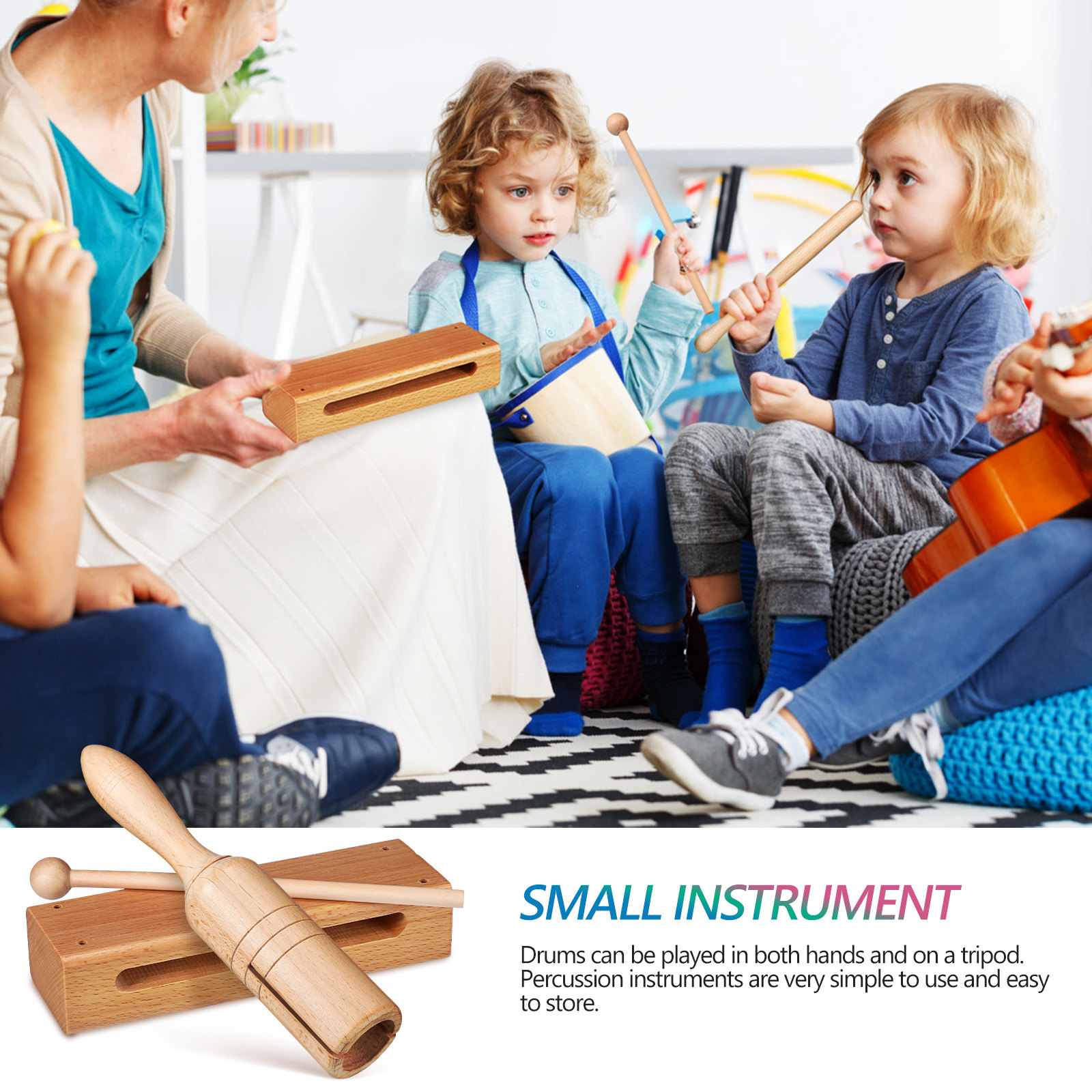 2Set Instrumen Perkusi Kayu Se - Musical Instrument Mallet ulasan dan harga